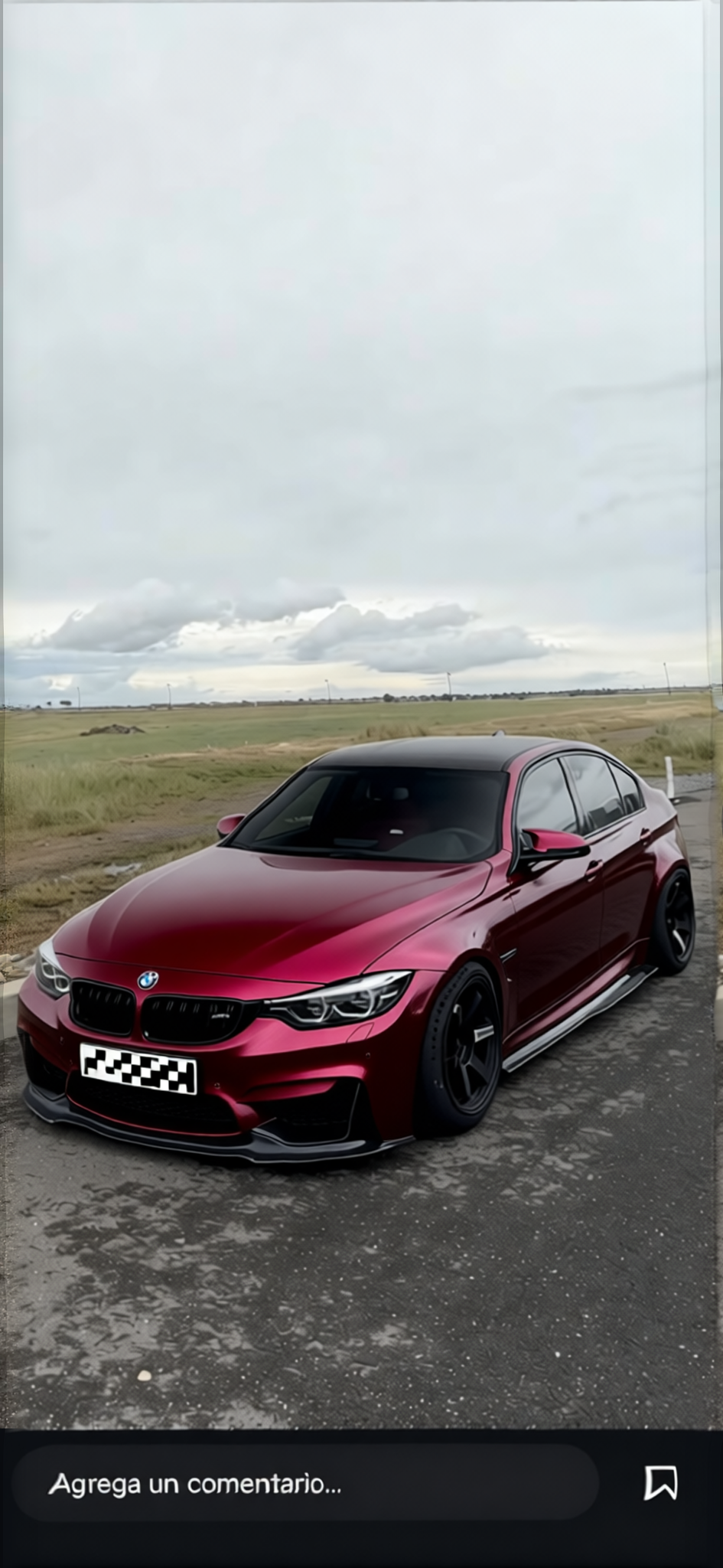 Car rendered in Super Gloss Metallic Wildberry Juice gloss wrap