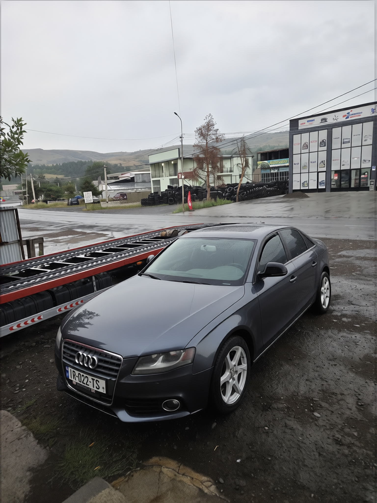 Voiture en Nardo Grey satin paint