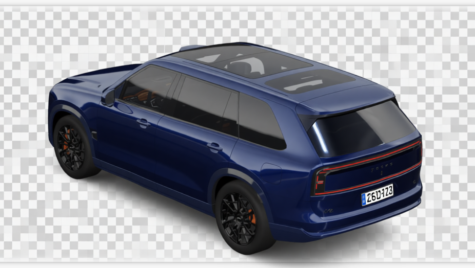 Preview Car 5 rendered in Deep Navy gloss paint