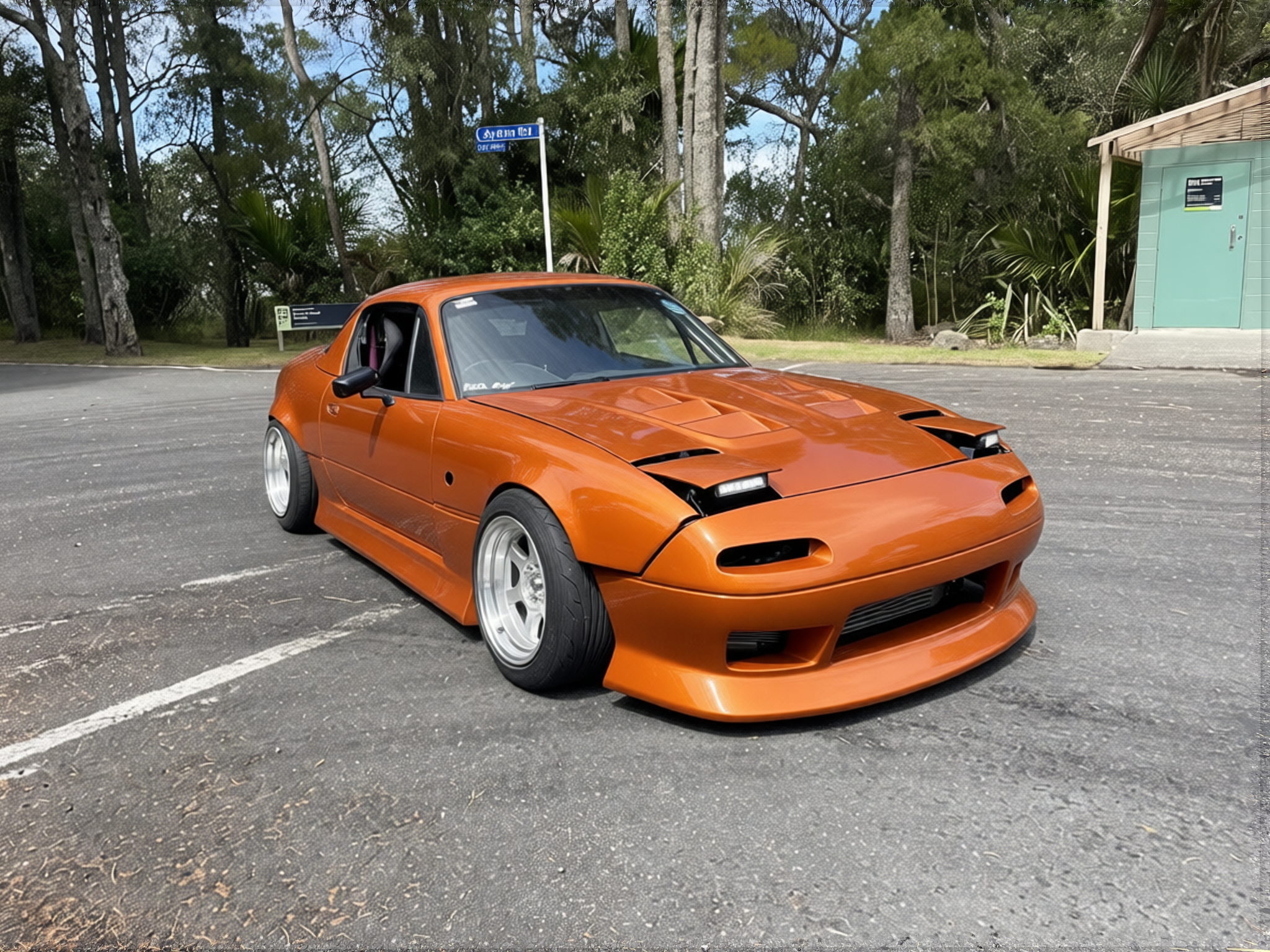Preview Car 1 rendered in Lava Orange gloss paint