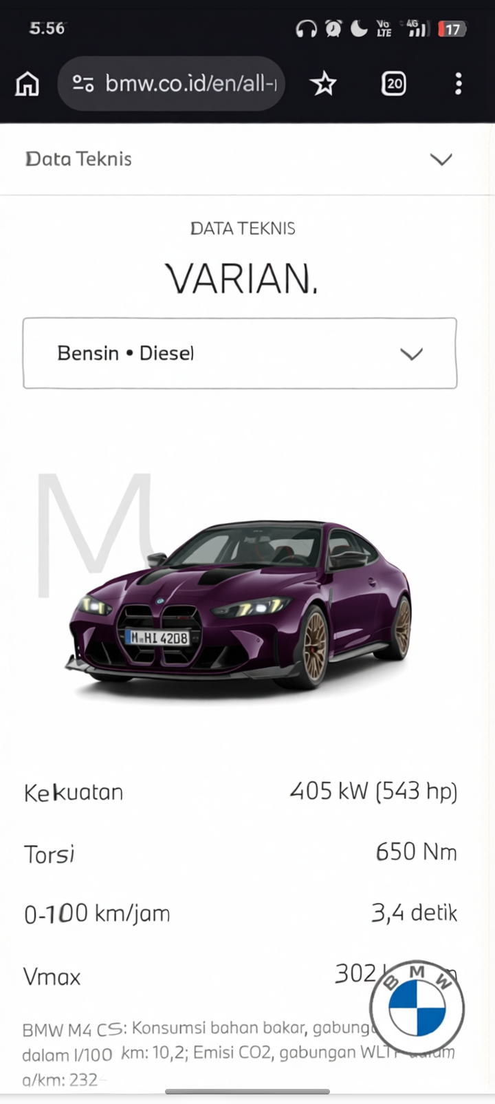 Preview Car 19 rendered in Midnight Purple gloss paint