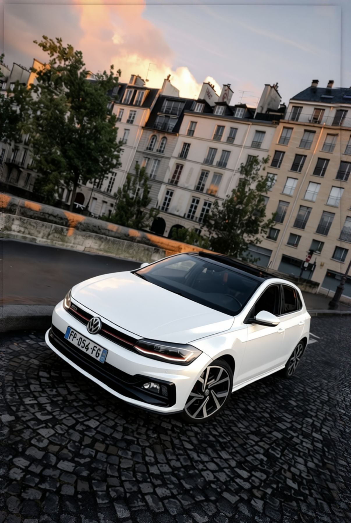 Volkswagen Polo GTI rendered in Glossy Agate Grey gloss wrap