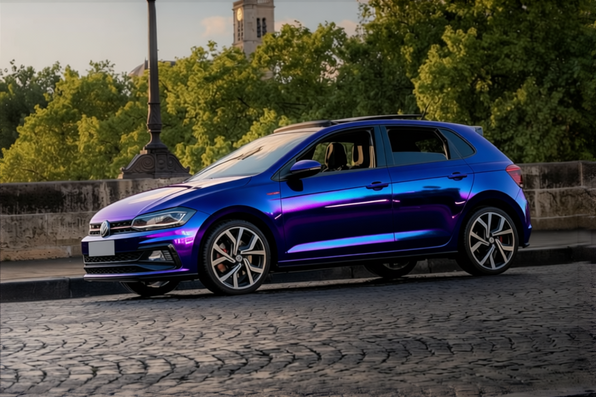 Volkswagen Polo GTI rendered in Super Gloss Spectrum gloss wrap