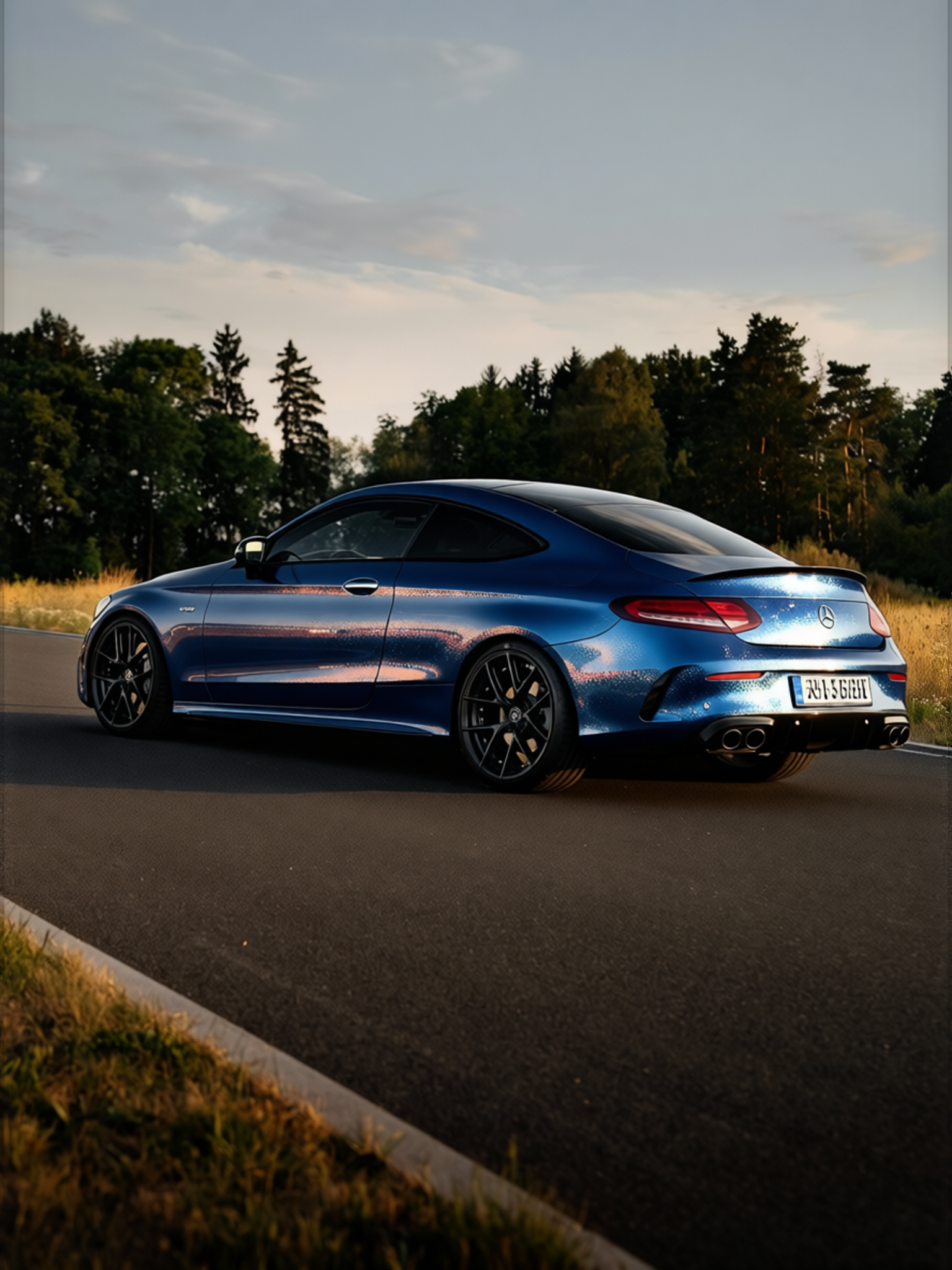 Mercedes-Benz C-Class en Frozen Satin Metallic Charcoal Blue gloss wrap