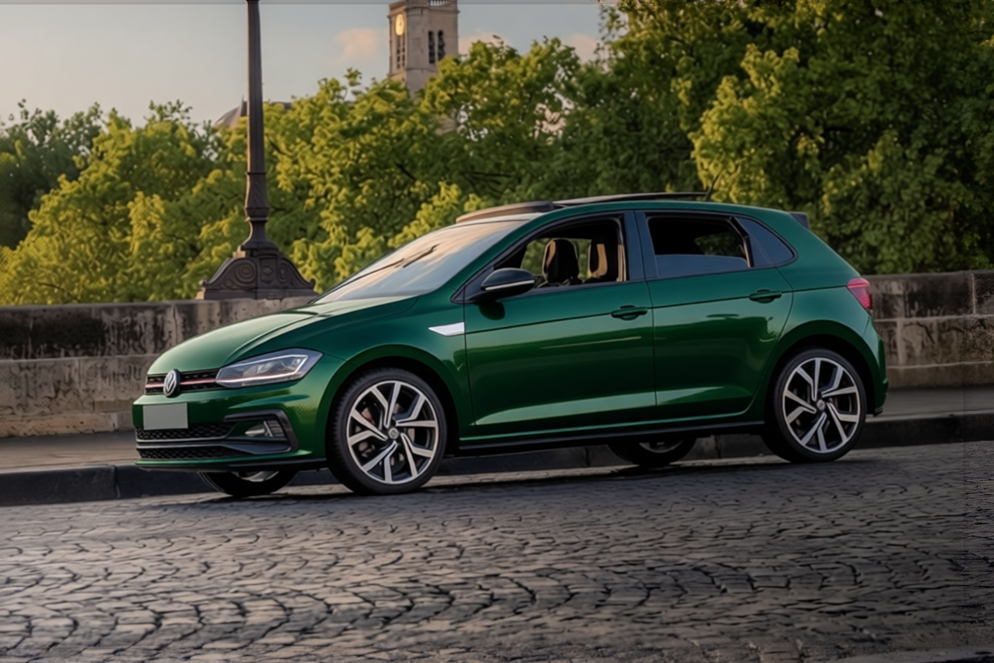 Volkswagen Polo GTI rendered in Gloss Metal Sonoma Green gloss wrap