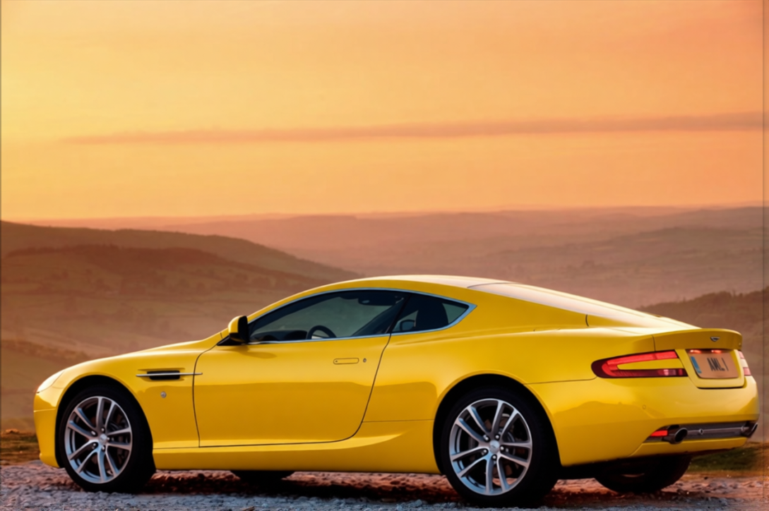 Car rendered in Racing Yellow gloss paint