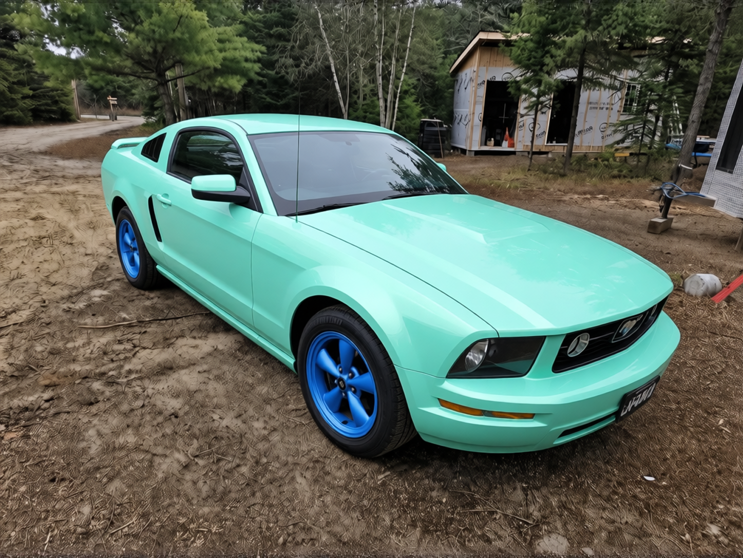 Preview Car 1 rendered in Super Gloss LB Tiffany Blue gloss wrap