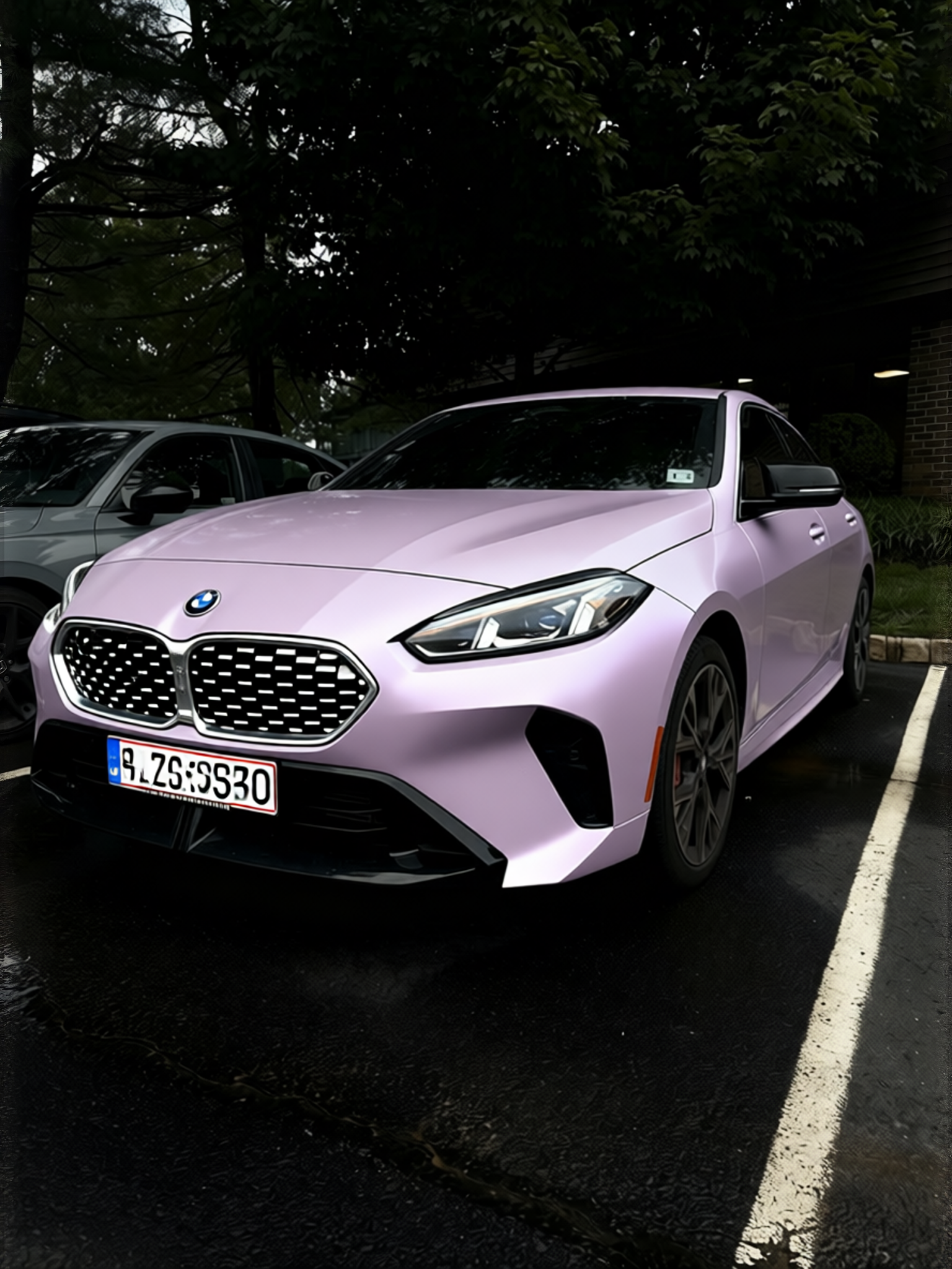 BMW 2 Series rendered in Gloss Crystal Pink Lilac Purple gloss wrap