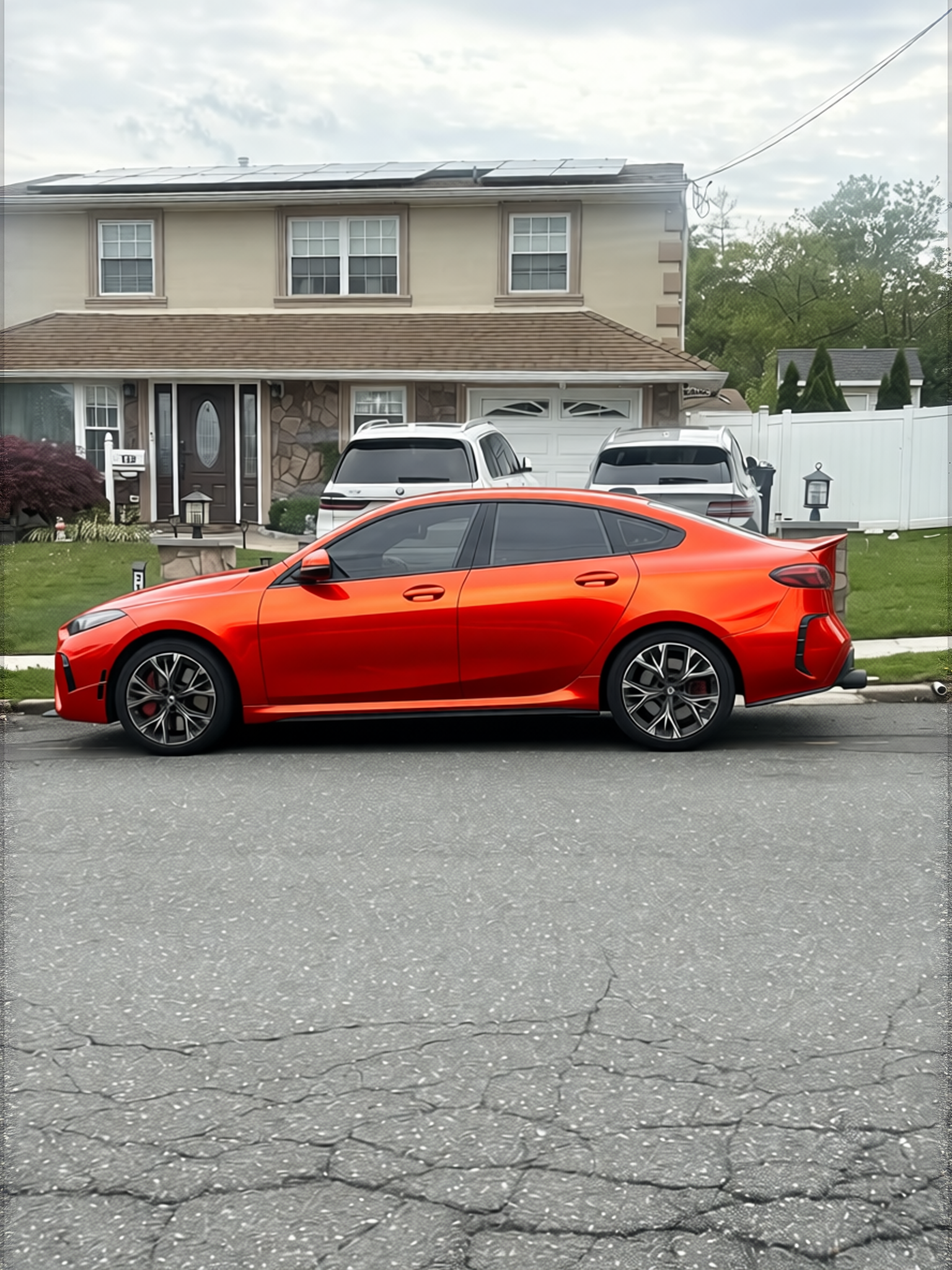 BMW 2 Series rendered in Gloss Dragon Fire Red gloss wrap