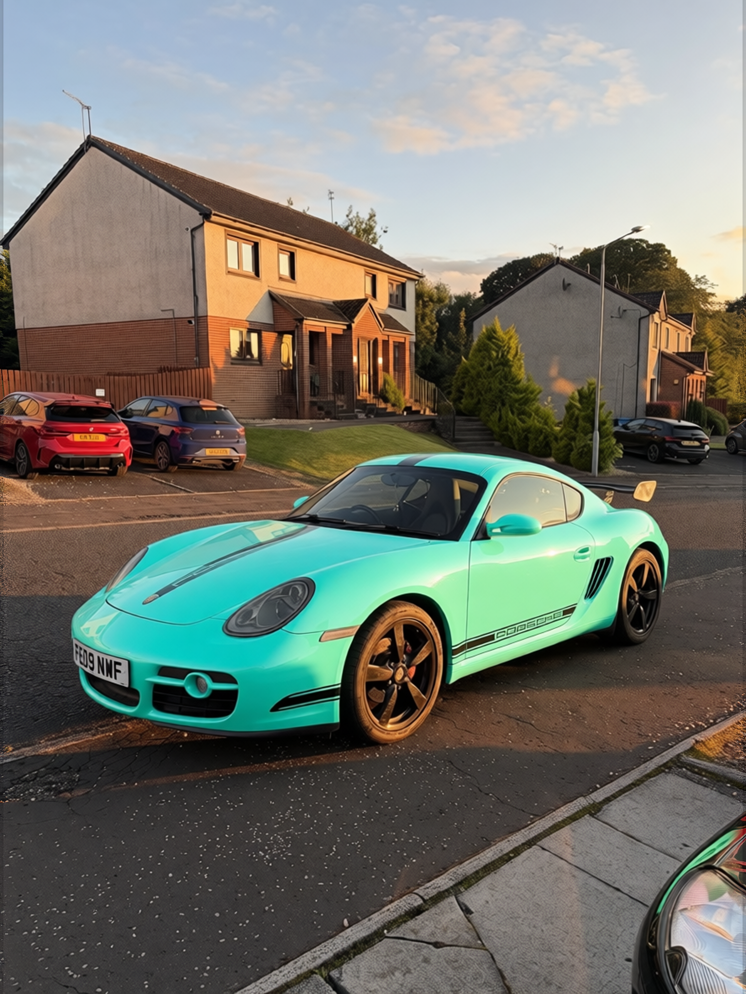 Preview Car 6 rendered in Super Gloss LB Tiffany Blue gloss wrap
