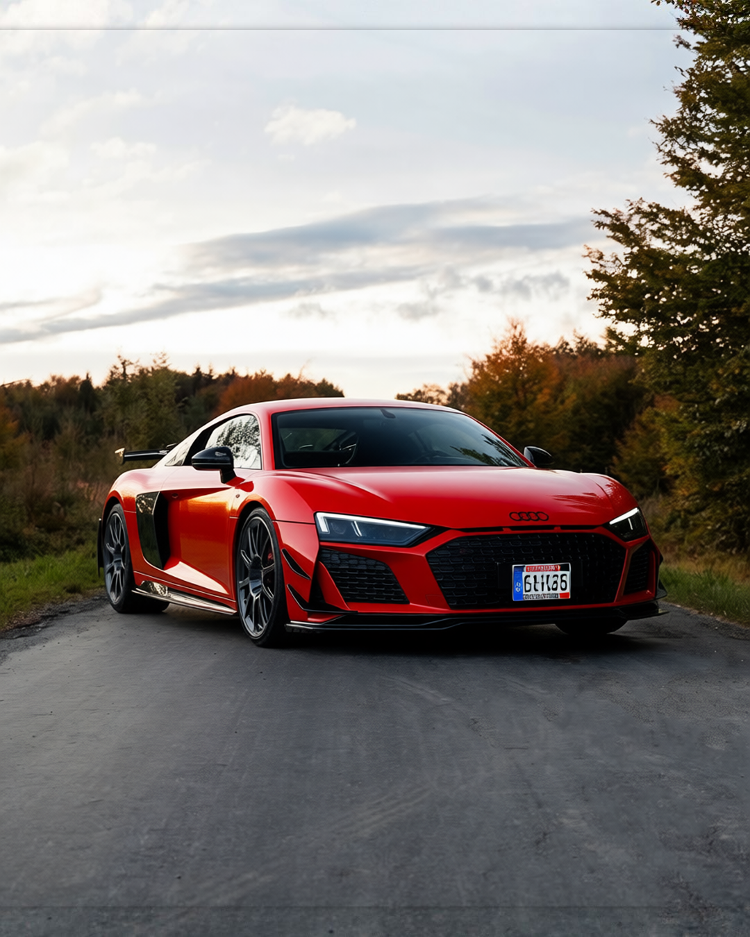 Audi R8 rendered in Gloss Dragon Fire Red gloss wrap