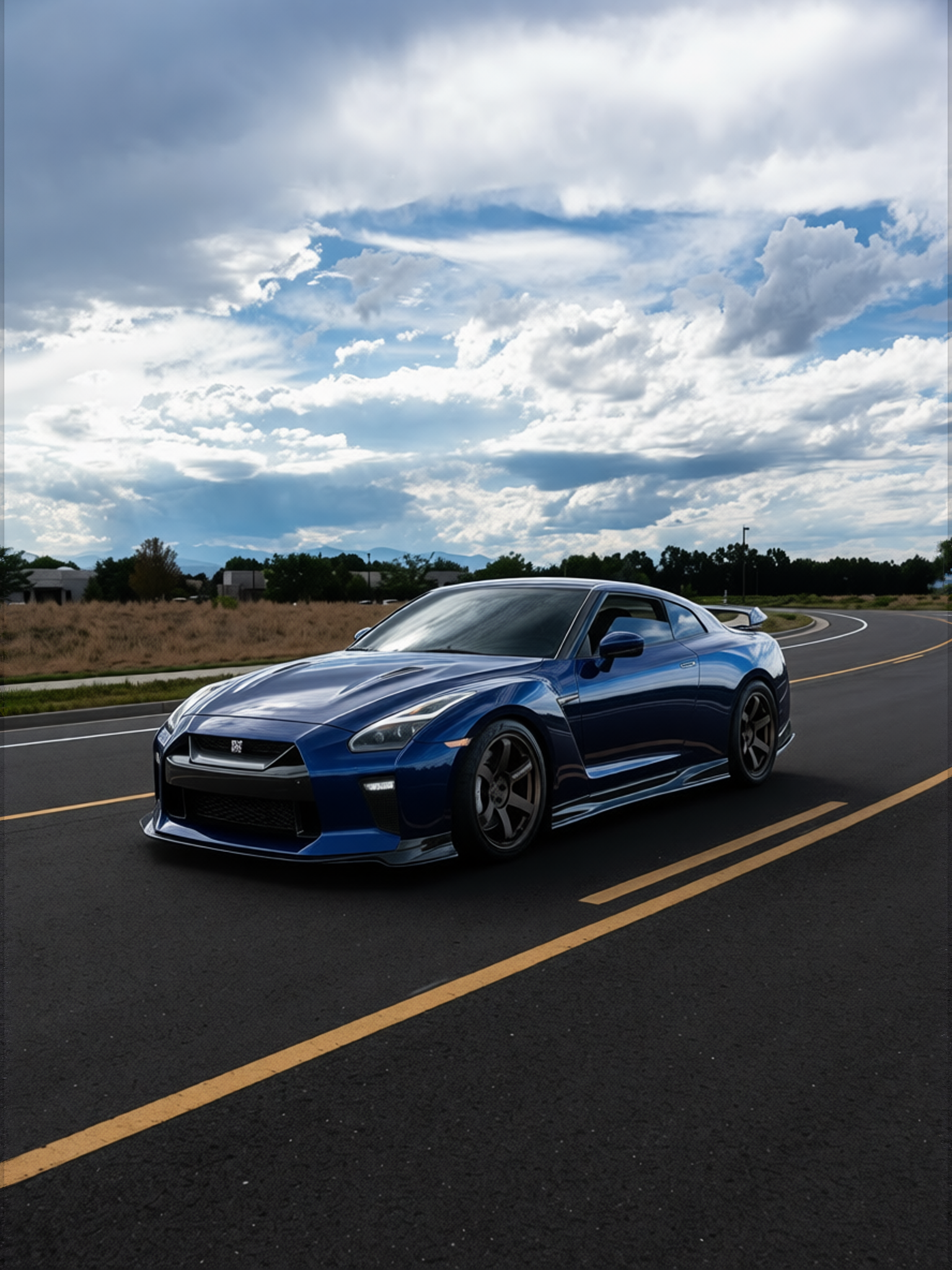 Nissan GT-R rendered in Deep Navy gloss paint