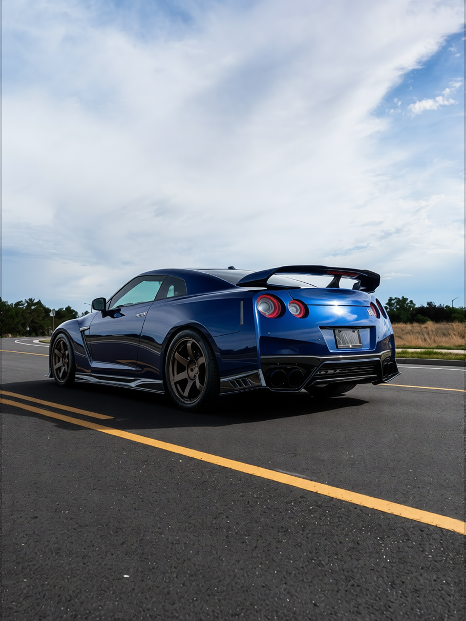 Nissan GT-R rendered in Deep Navy gloss paint