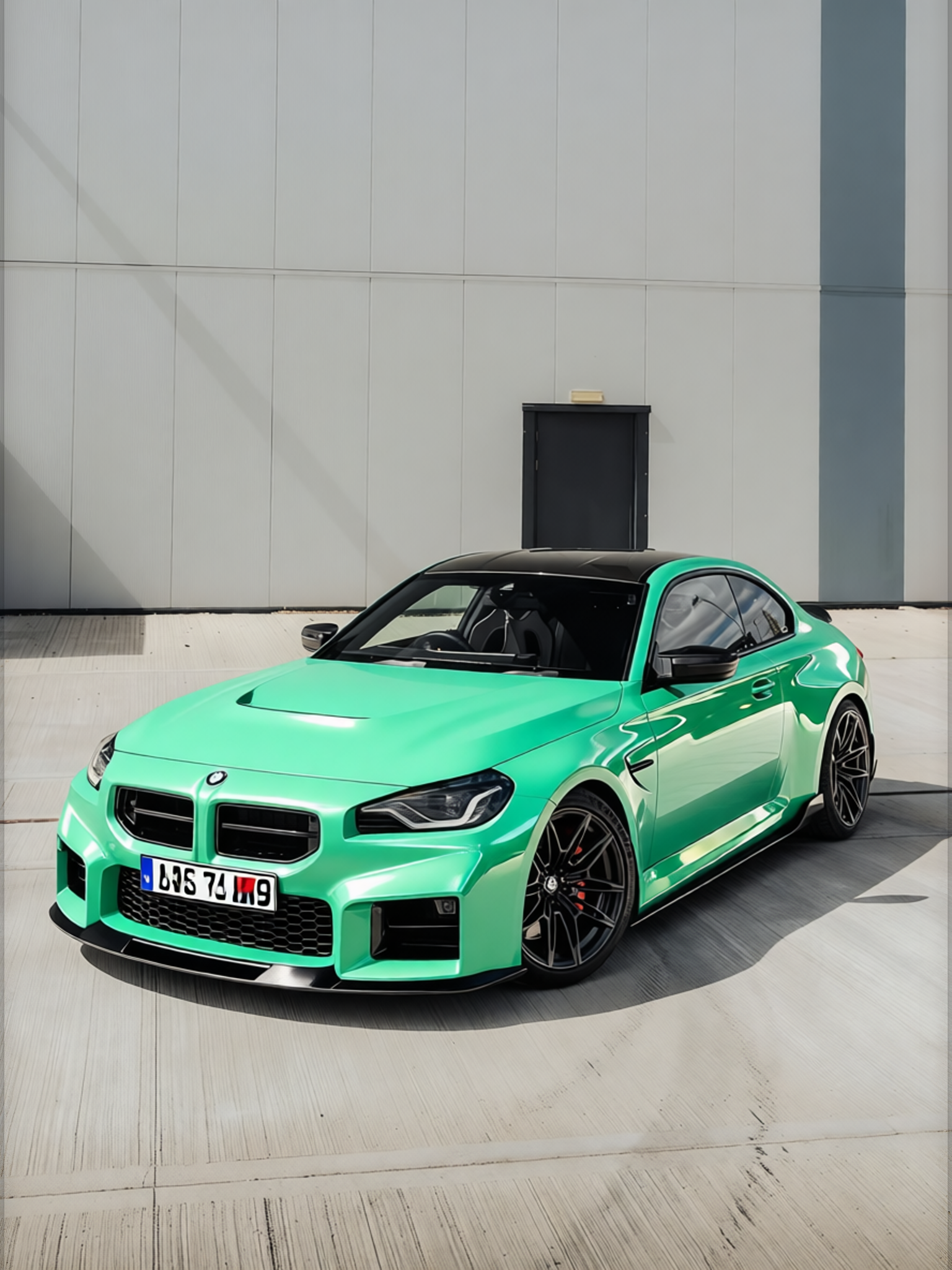 BMW M2 rendered in Super Gloss Pearl Neon Mint gloss wrap