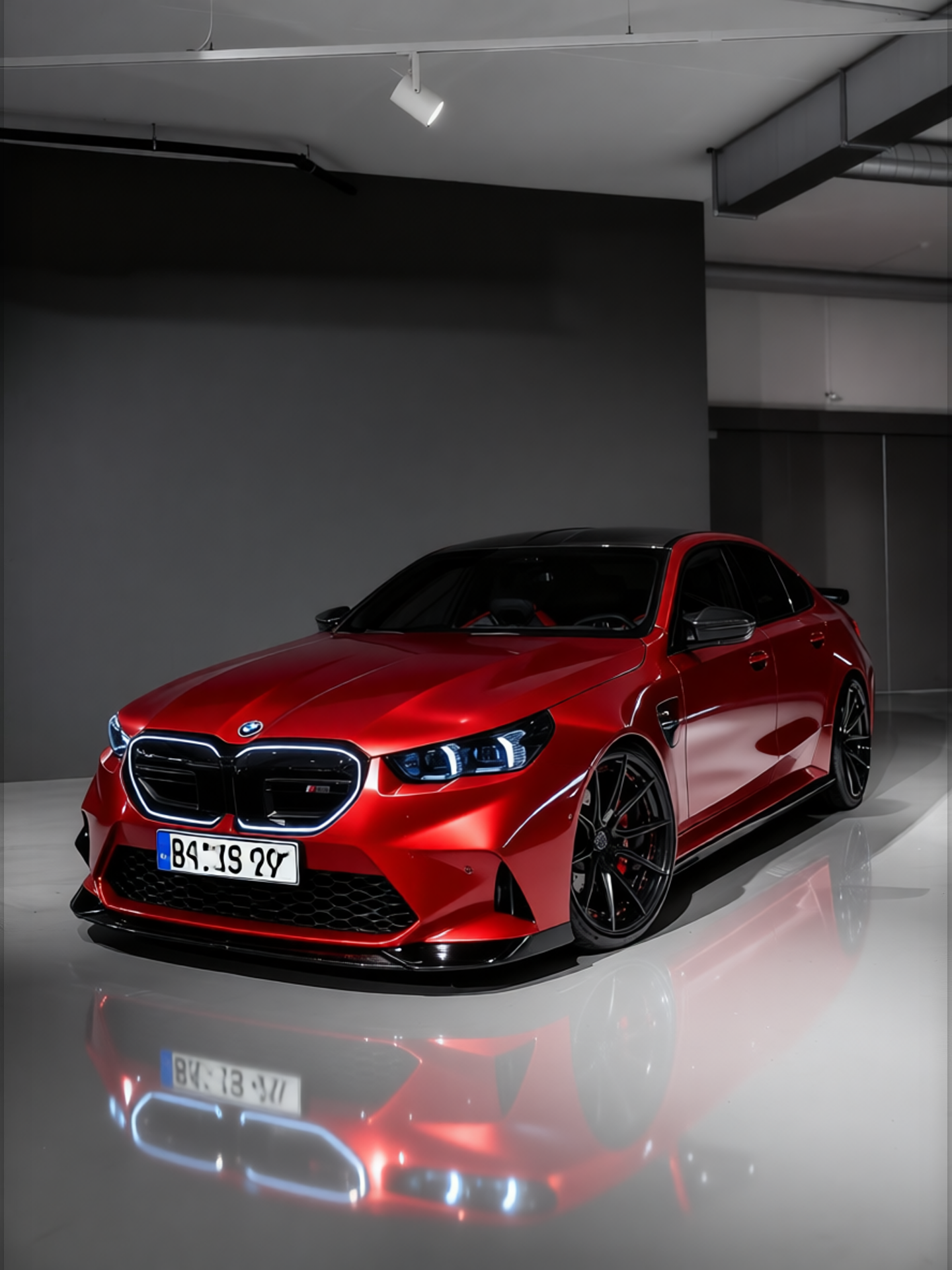 BMW M5 rendered in Gloss Dragon Fire Red gloss wrap