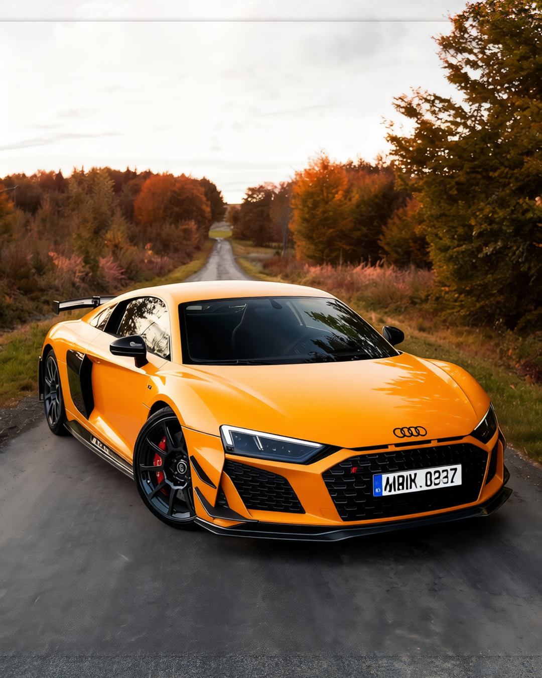 Audi R8 in Super Gloss Papaya Orange, gloss finish