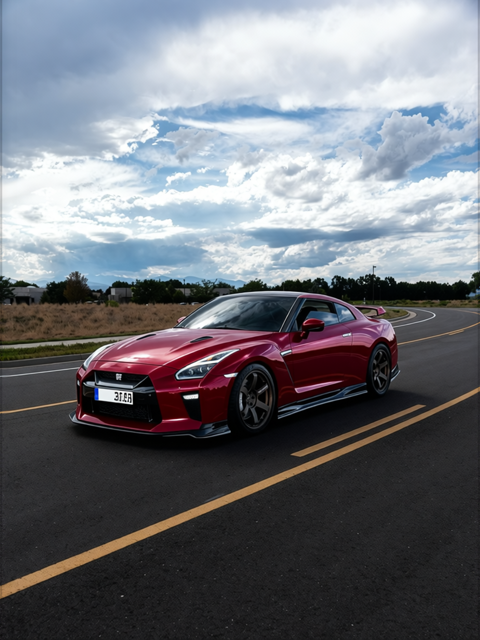 Nissan GT-R rendered in Crystal Ancora Red gloss wrap
