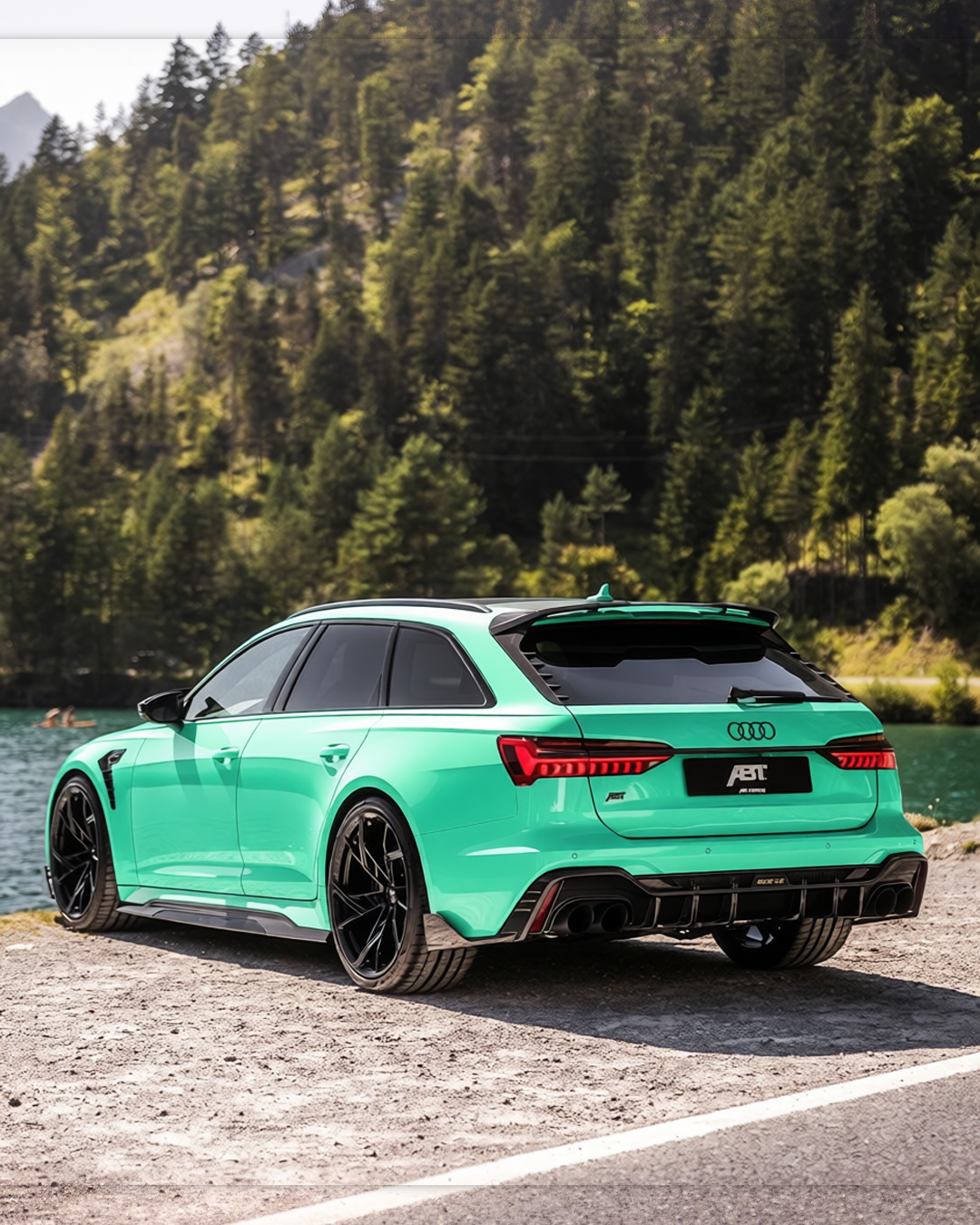 Audi RS6 rendered in Super Gloss Pearl Neon Mint gloss wrap