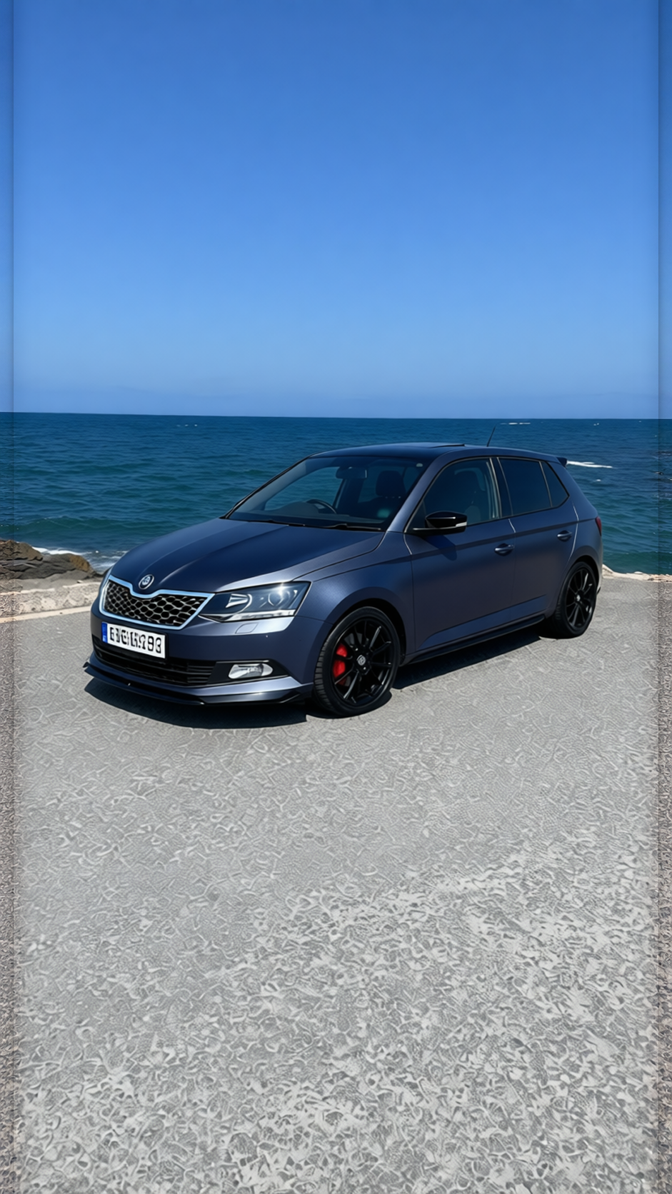 Preview Car 16 rendered in Frozen Satin Metallic Charcoal Blue gloss wrap