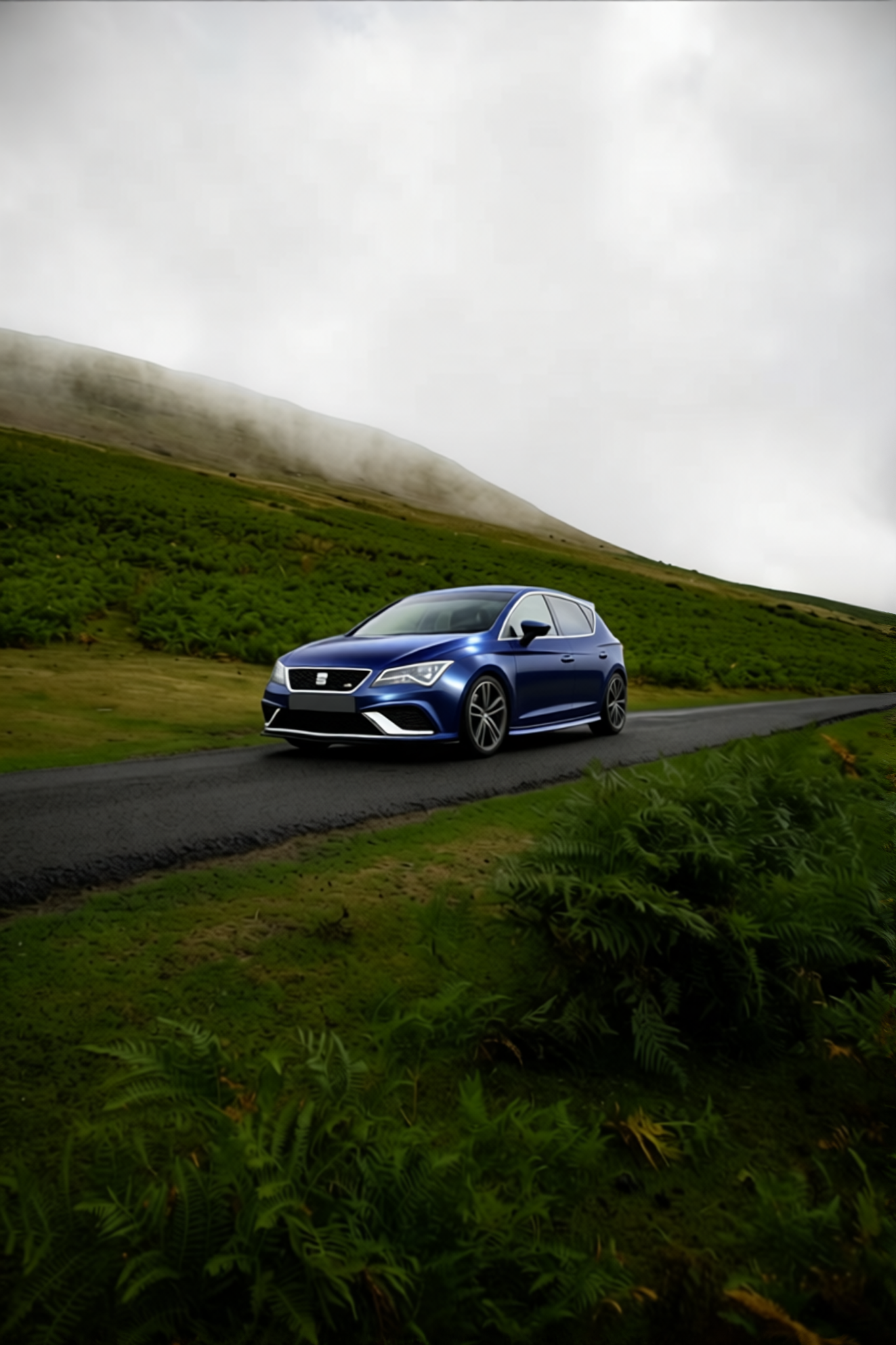 Preview Car 1 rendered in Frozen Satin Metallic Charcoal Blue gloss wrap